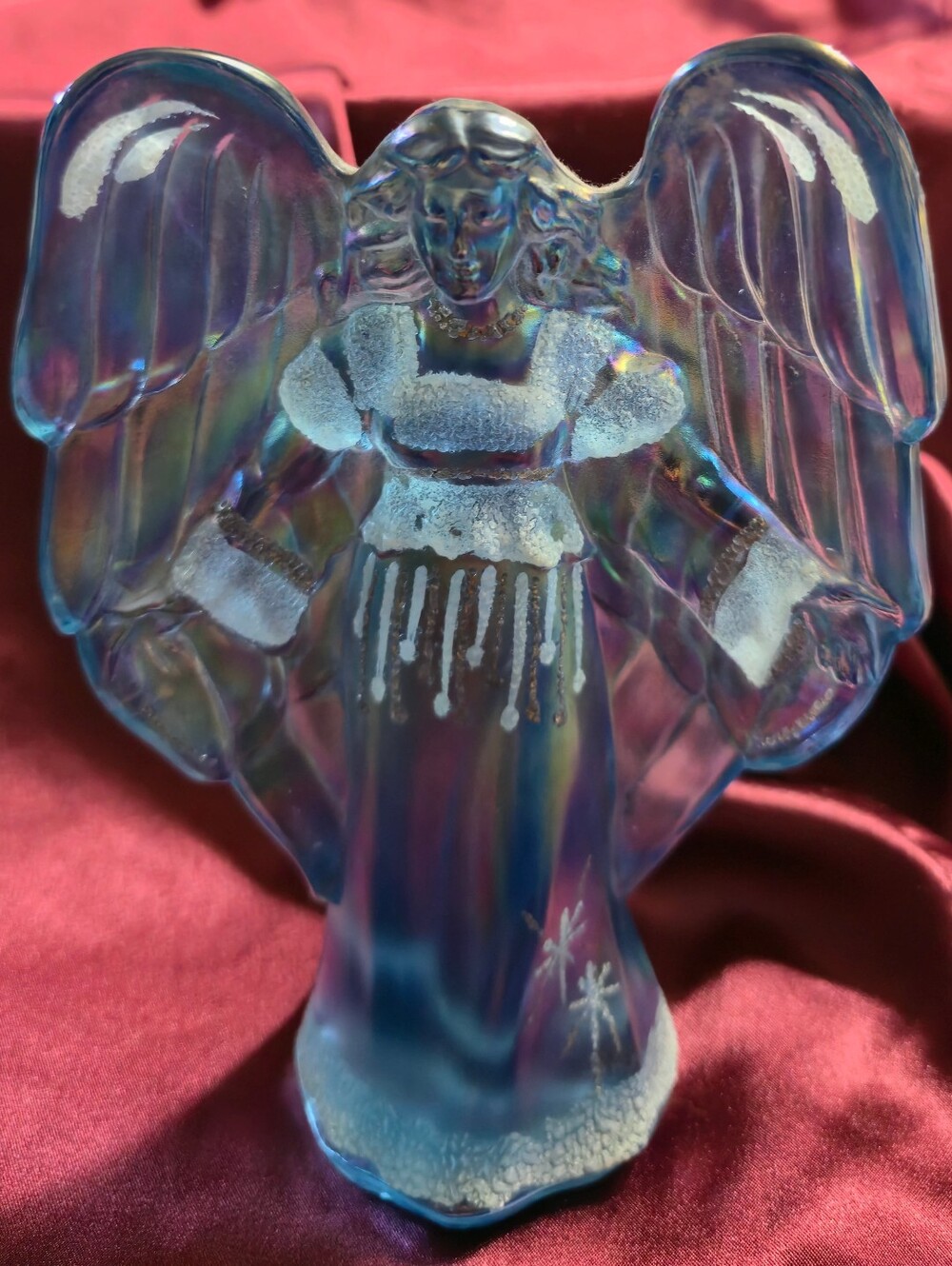 Fenton "Gloria" Iridescent Frosted Angel Signed 95th Anniversary Edition